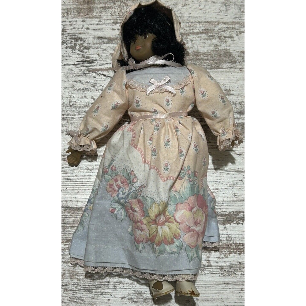 Vintage Porcelain Doll African American Wangs International 1991